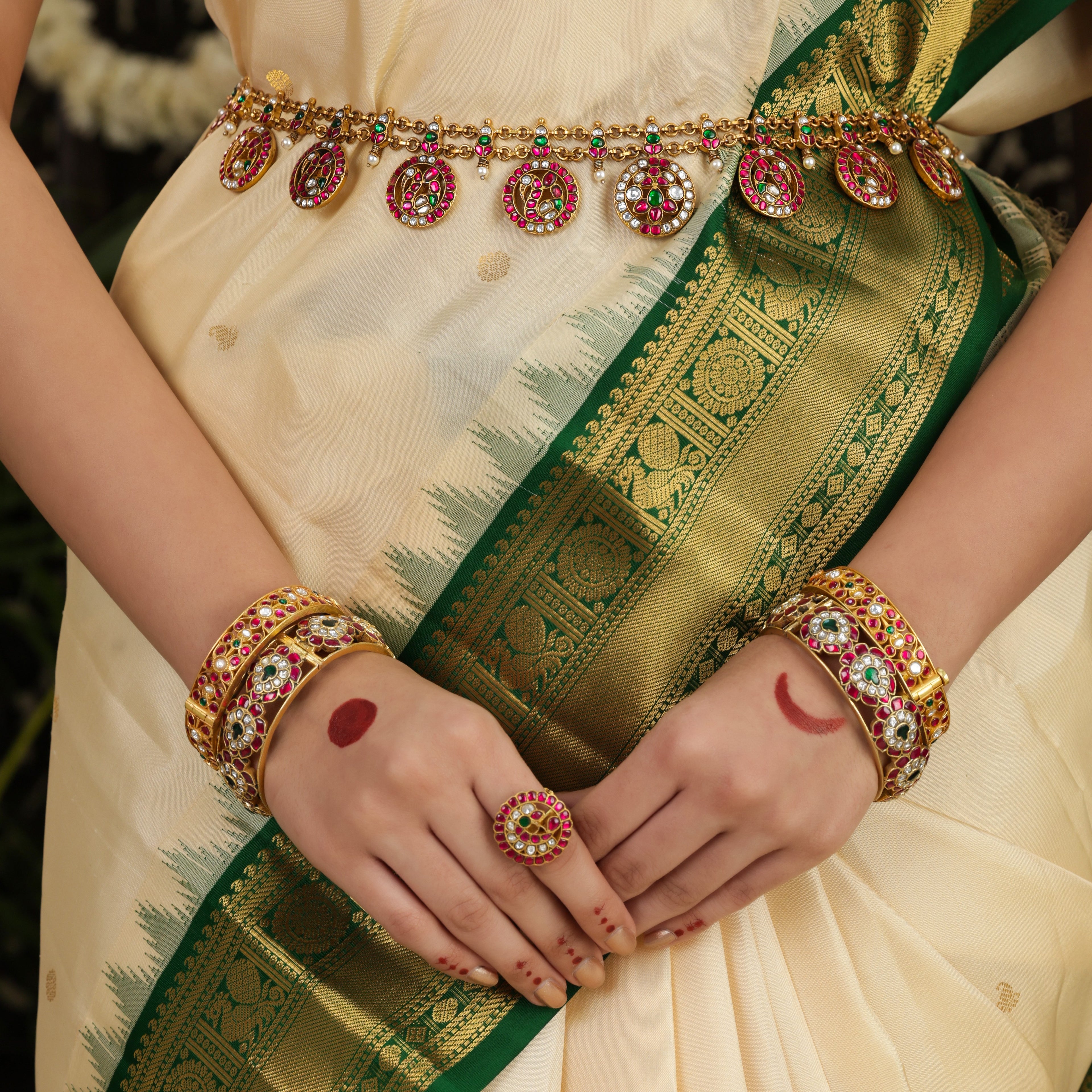 Ruby Emerald Kundan Vaddanam