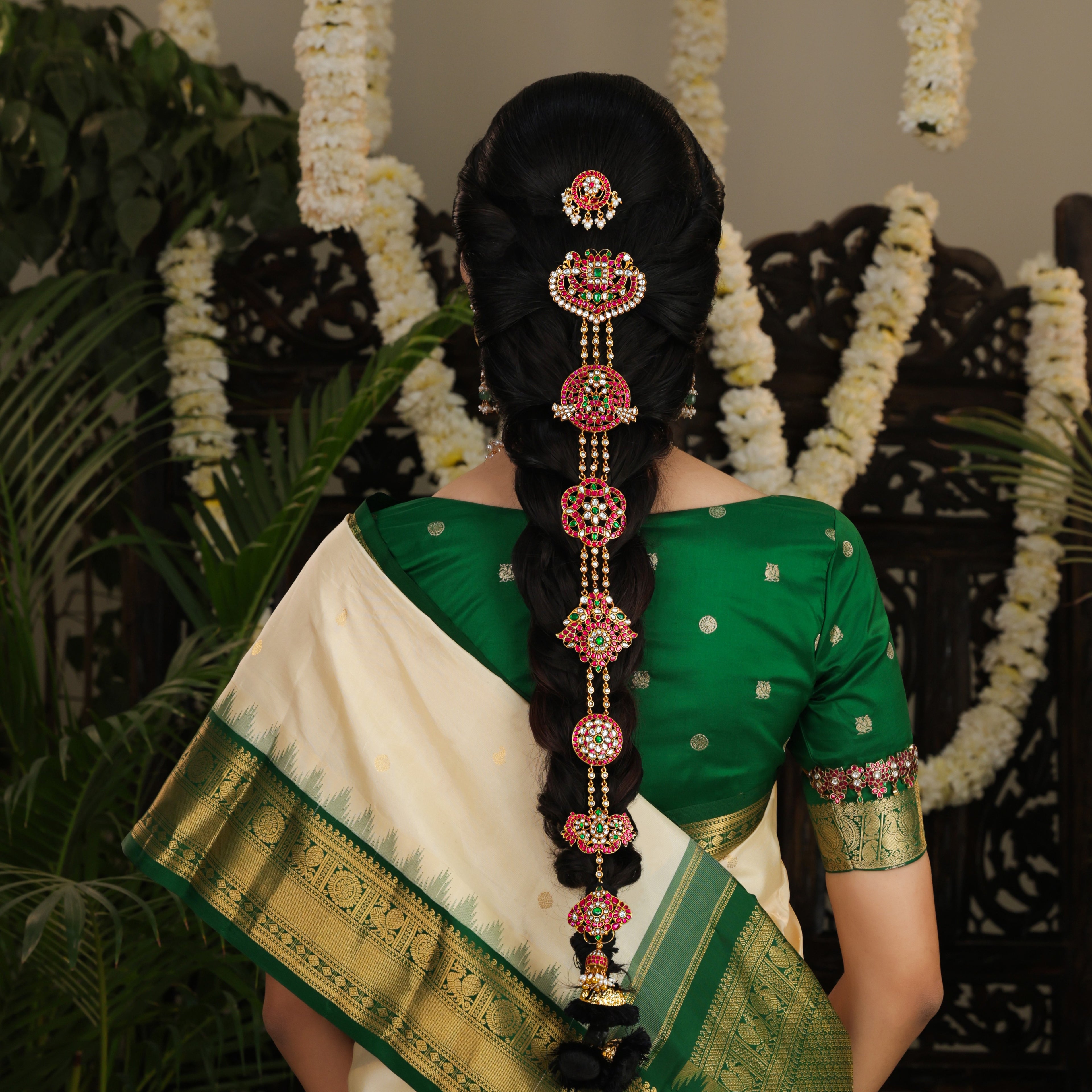 92.5 Silver Royal Kundan Jada Billa