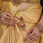 92.5 Silver Kundan Pearl Kamarband Latkan