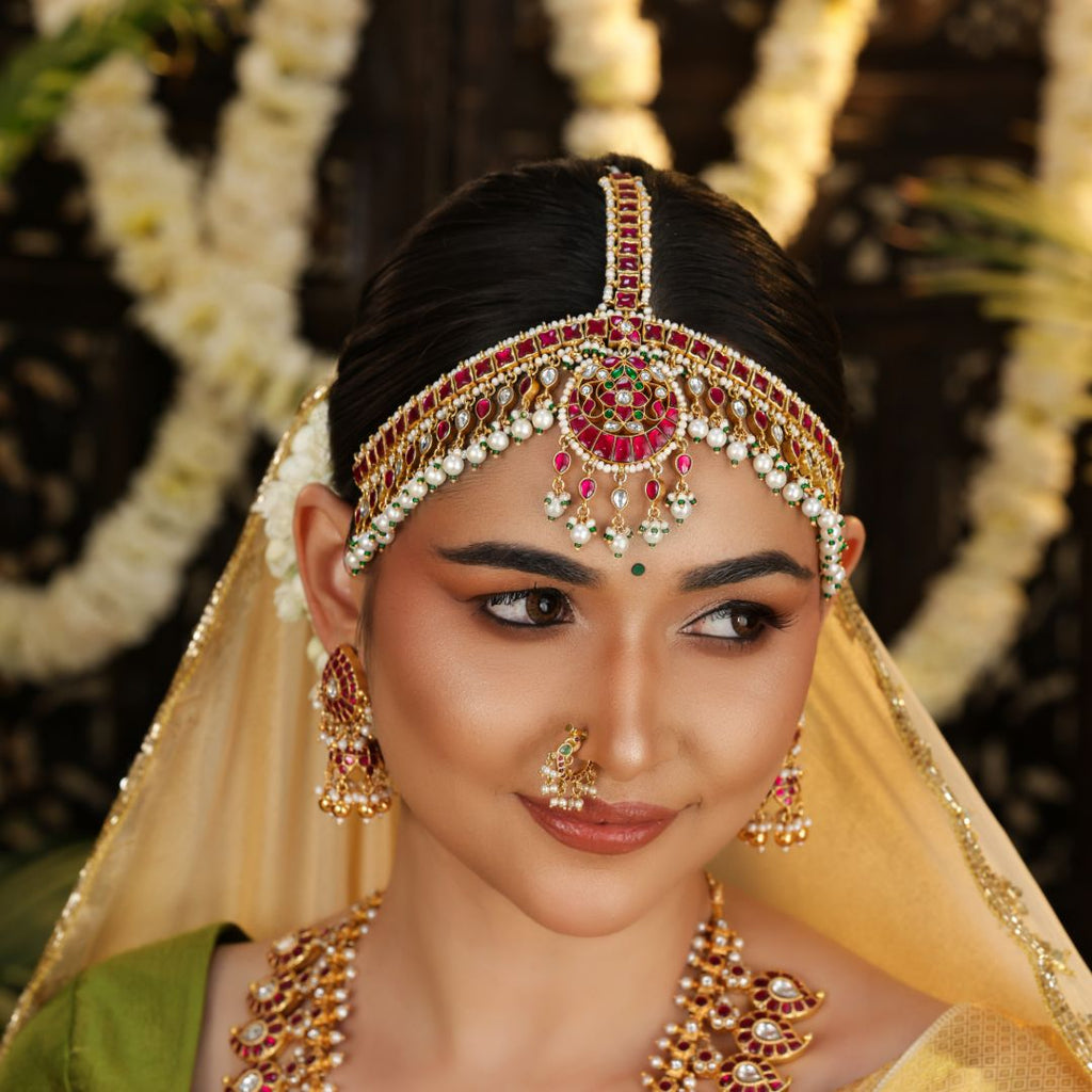 92.5 Silver Kundan Matha Patti Maangtikka