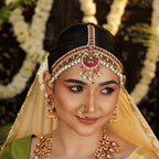 92.5 Silver Kundan Matha Patti Maangtikka