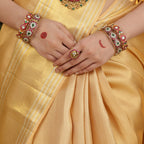 92.5 Silver Kundan Peacock Ring