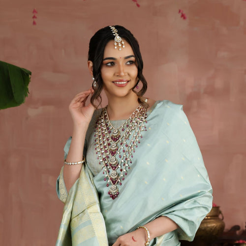 92.5 Silver Royal Kundan Bridal Necklace