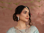 925 Sterling Silver Polki Drop Earrings with Pink Beads