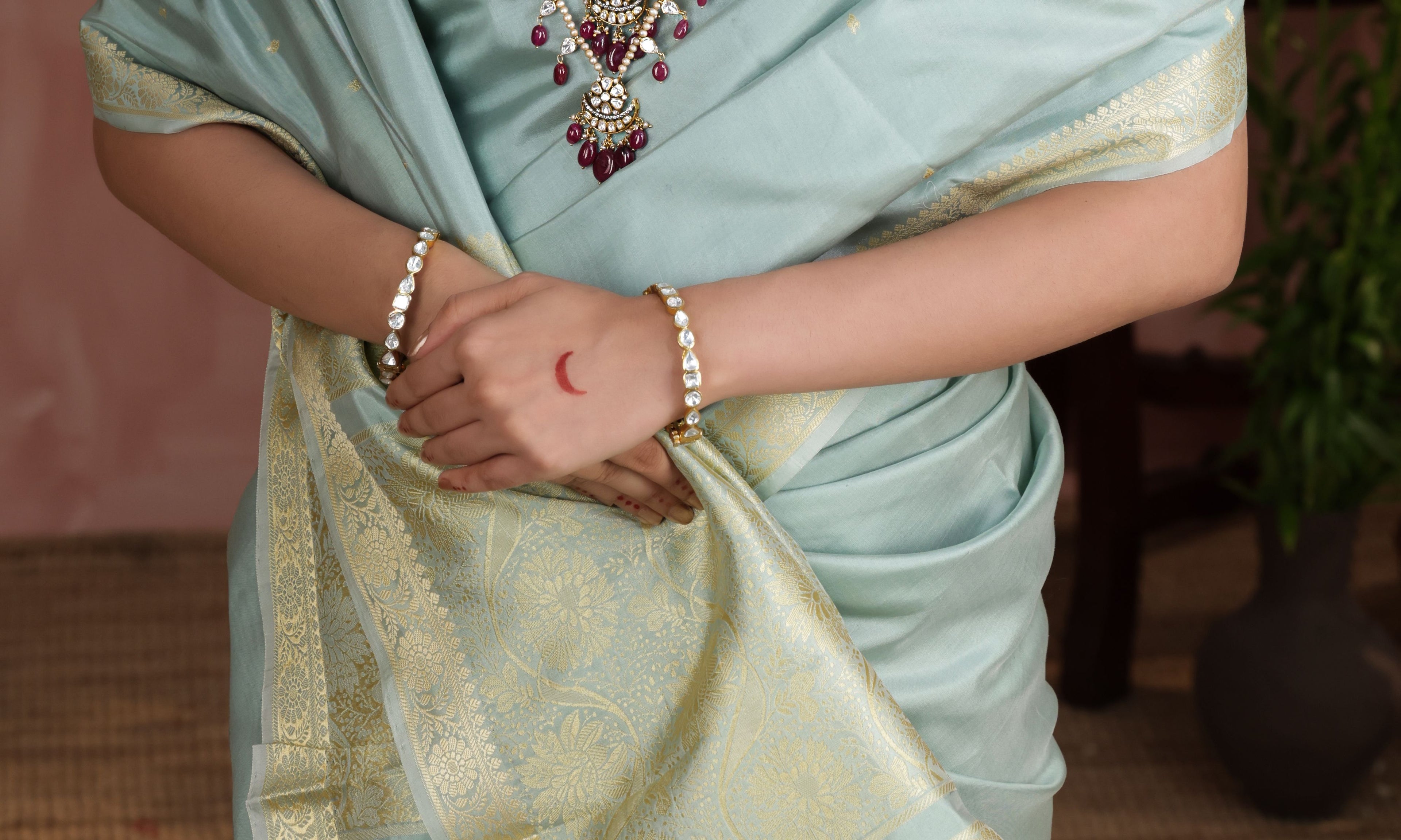 925 Sterling Silver Classic Kundan Bangles
