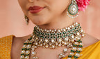 925 Sterling Silver Kundan Choker with Pearl Drops