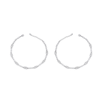Silver Interlocking Link Anklets with Brilliant CZ