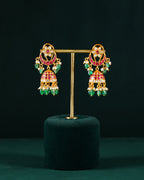 Antique Gold Plated 92.5 Silver Jhumka Chandbali Earrings