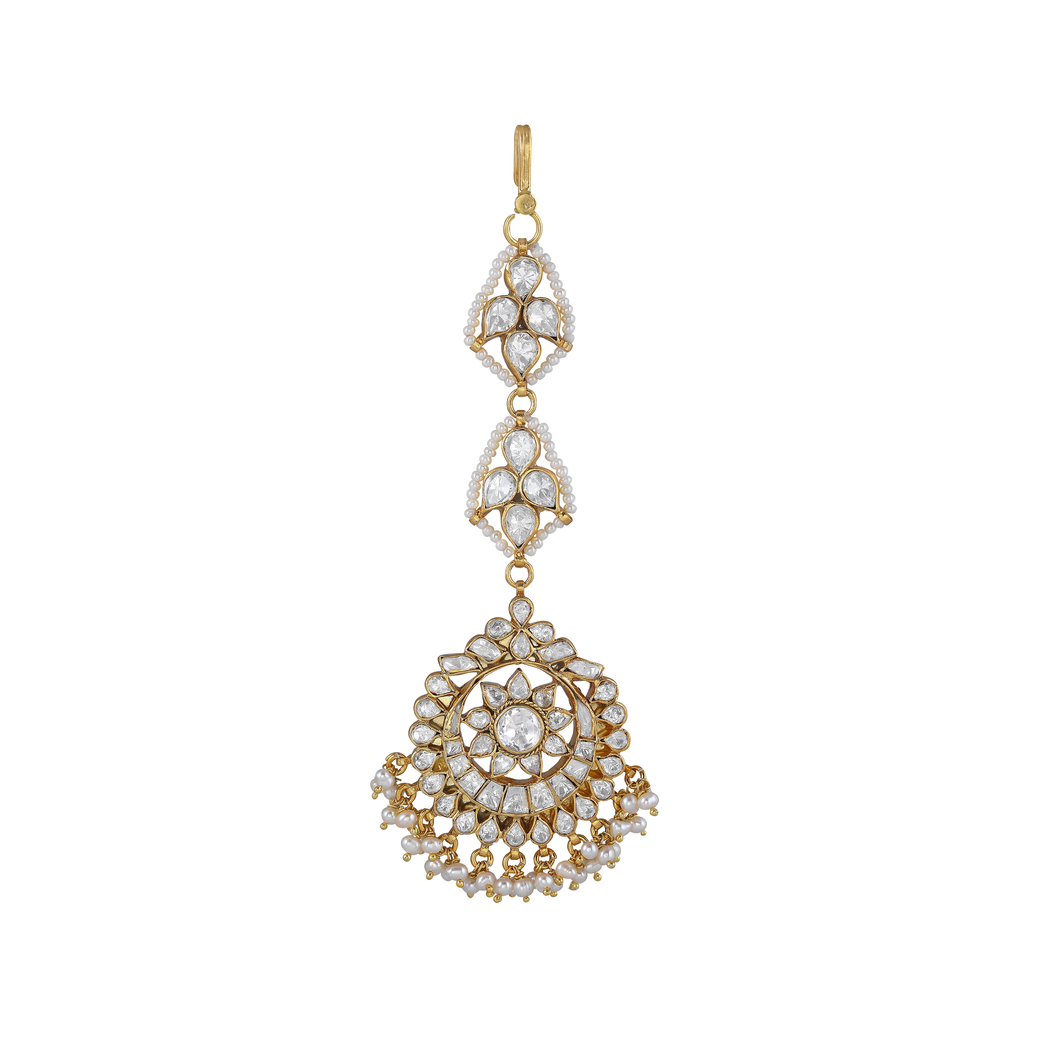 92.5 Silver Polki Pattern Maang Tikka