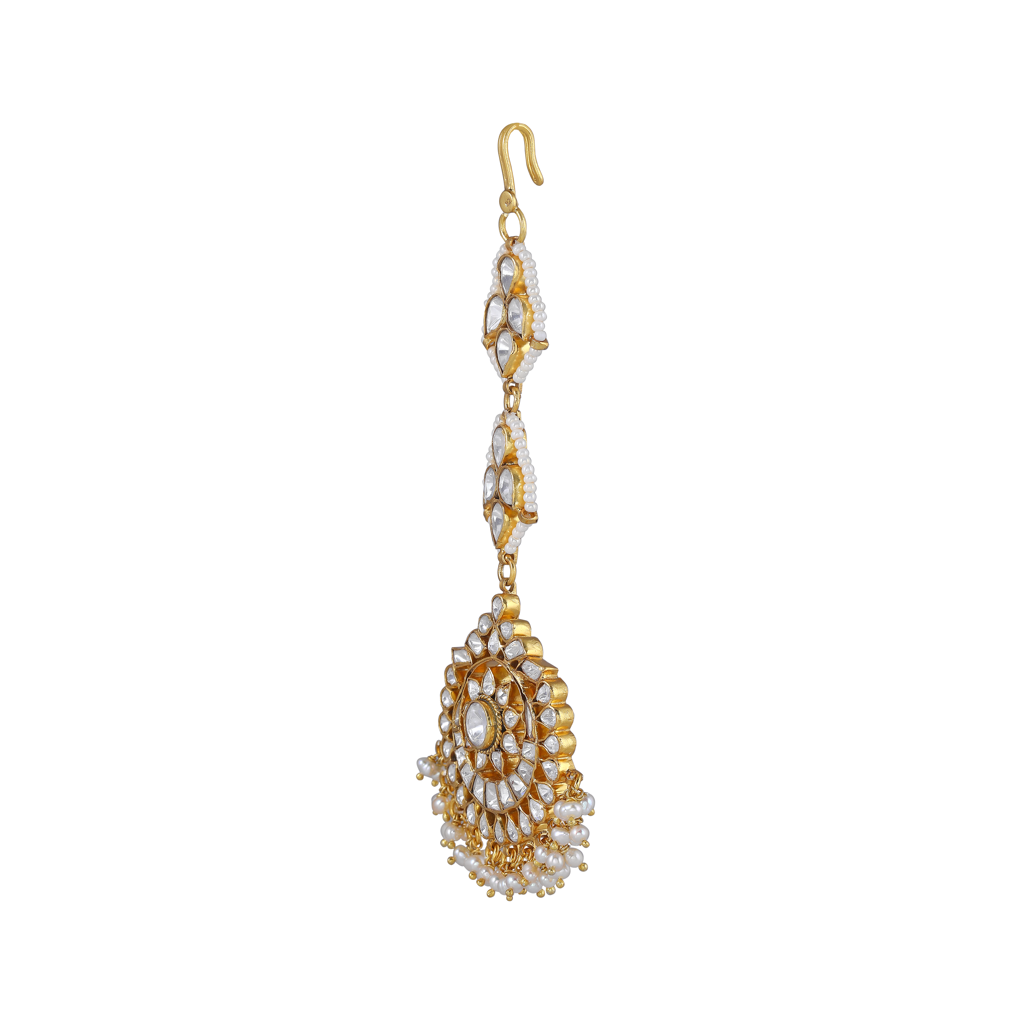 92.5 Silver Polki Pattern Maang Tikka