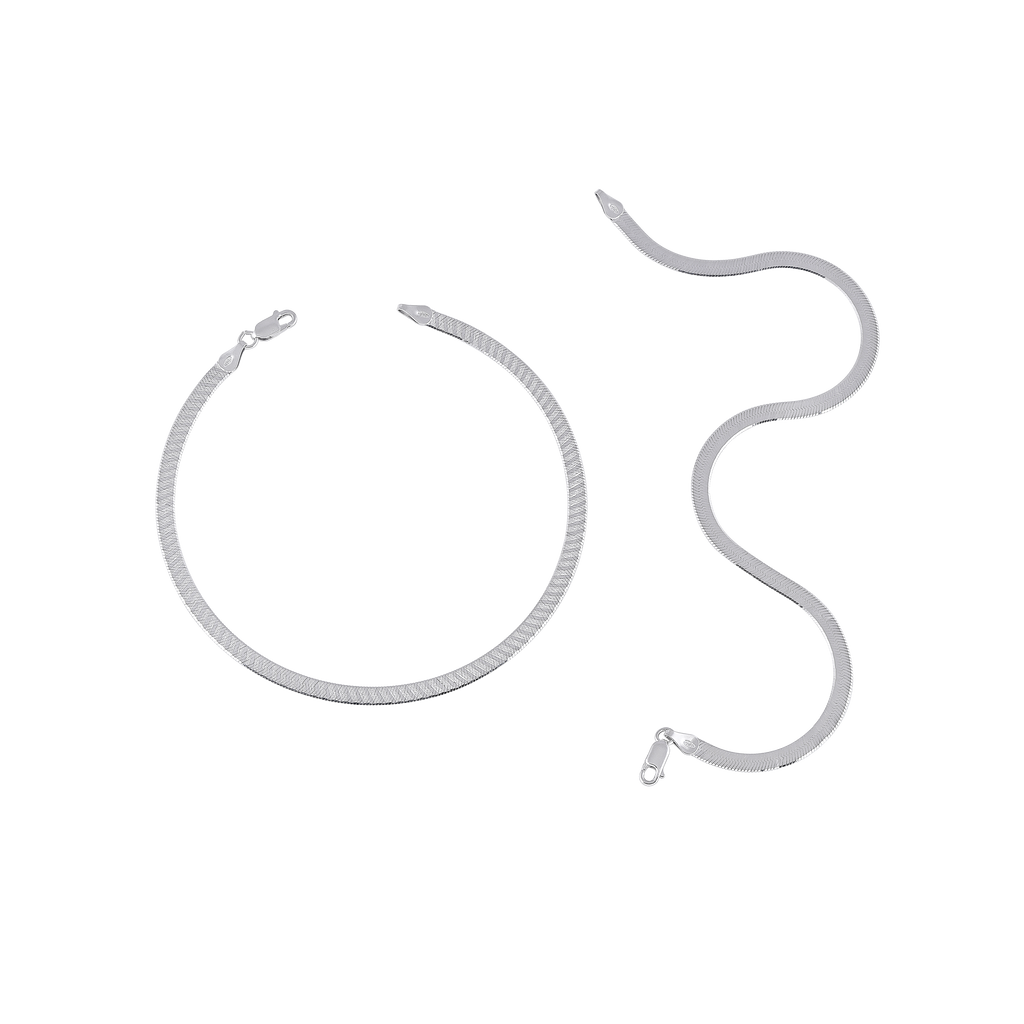 Premium 92.5 Silver Flat-Link Anklets
