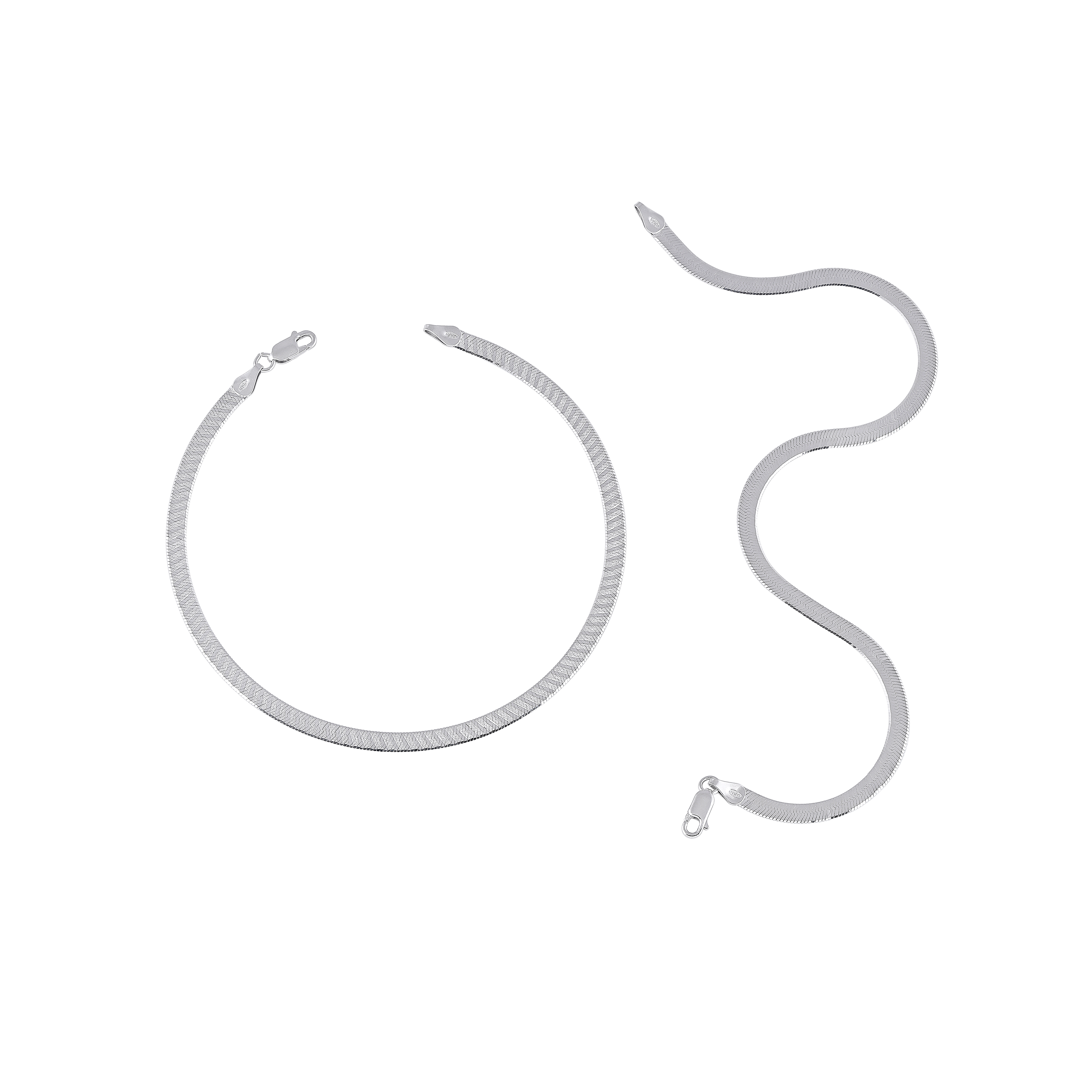 Premium 92.5 Silver Flat-Link Anklets