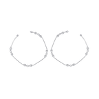 Silver Leaf Pattern Interlock Anklet