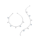 Silver Double Layer Evil Eye & CZ Leaf Anklets