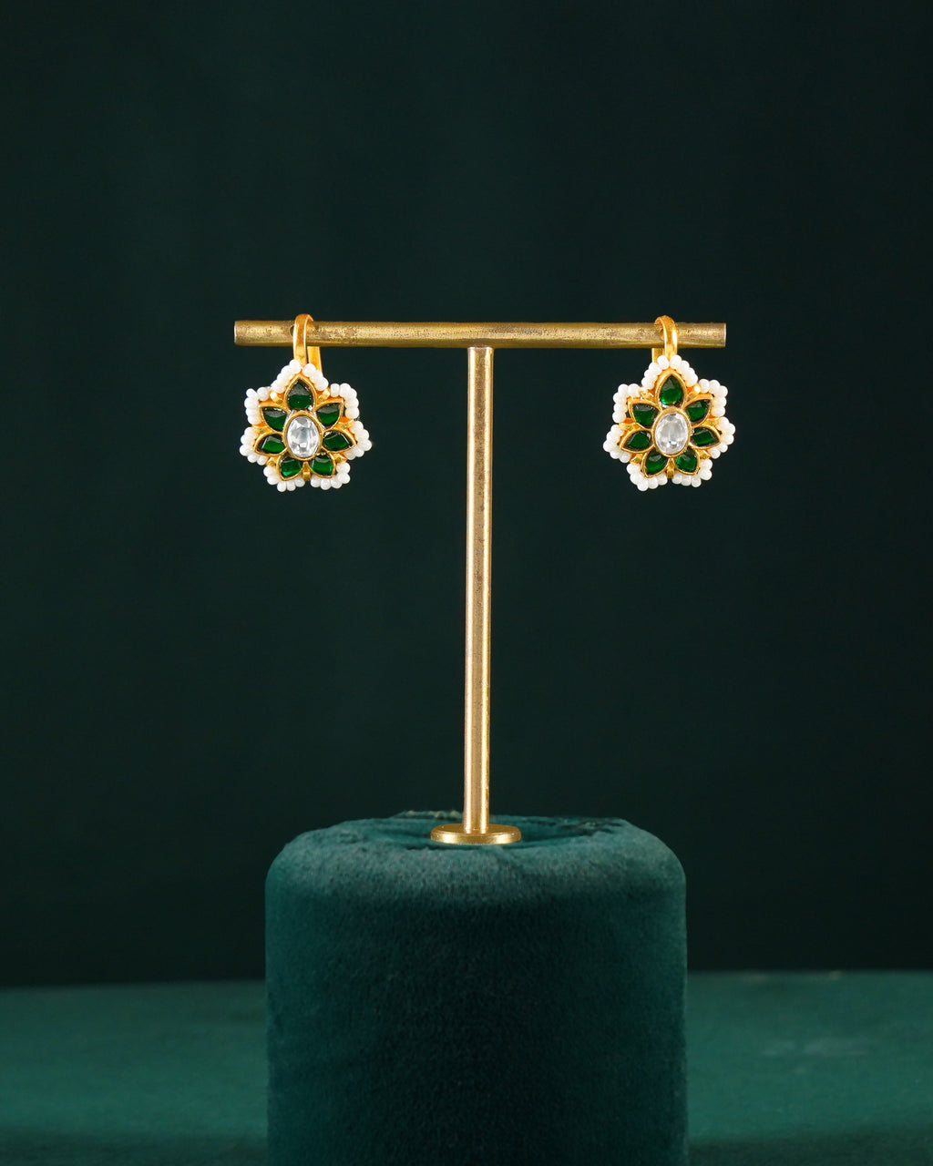 Silver Bugadi With Green Stone
