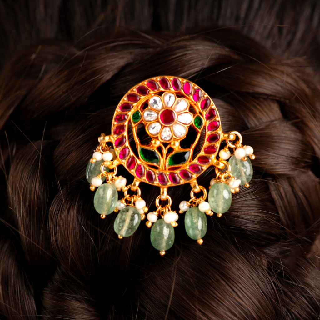 Vintage-Inspired Floral 92.5 Silver Hair Pin