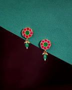 92.5 Silver Gold Plated Floral Earrings