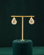 92.5 Silver Polki-Style Drop Earrings