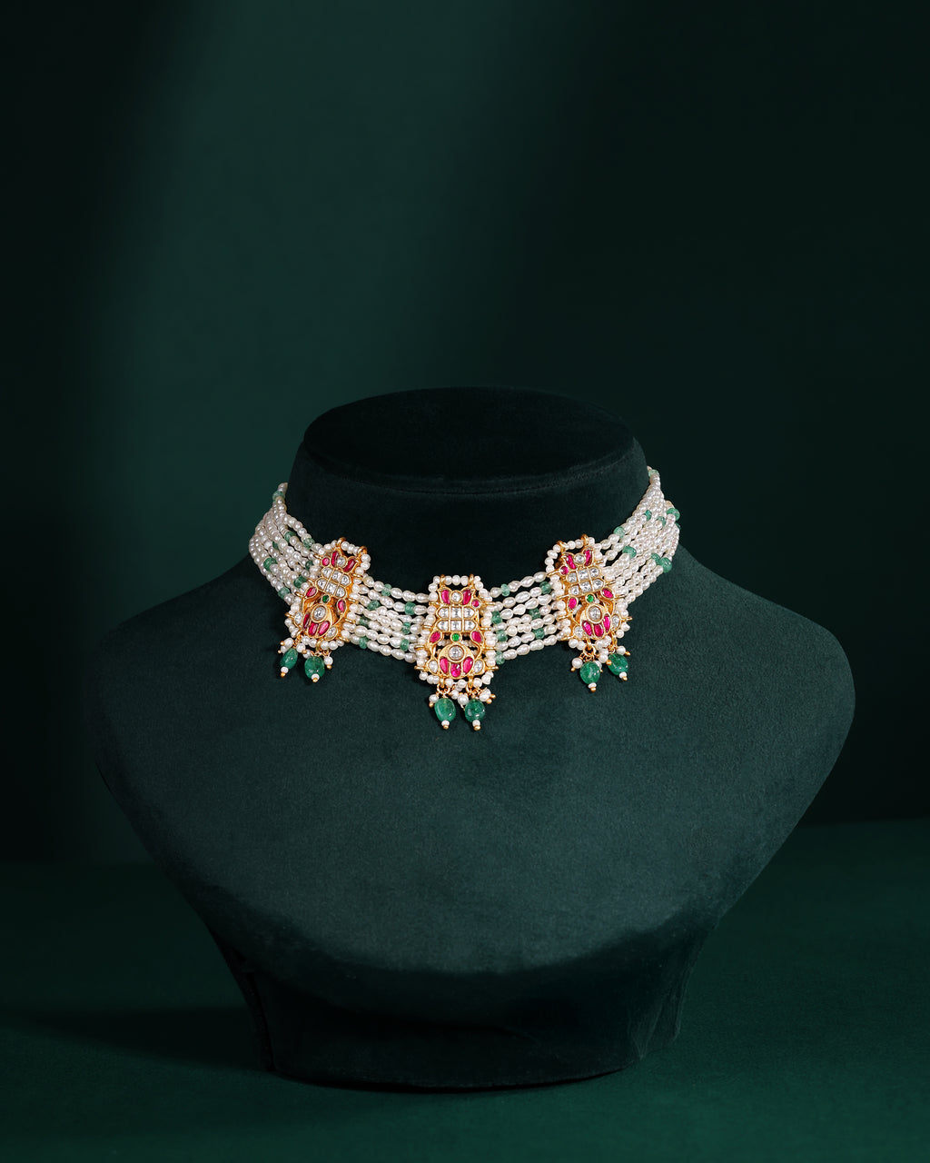 92.5 Silver Kundan Pattern Choker