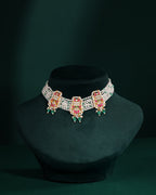 92.5 Silver Kundan Pattern Choker