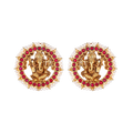 Divine Ganesha Silver Gold-Plated Studs