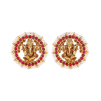 Divine Ganesha Silver Gold-Plated Studs