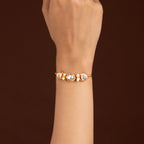 Silver Polki Pattern Slider Bracelet