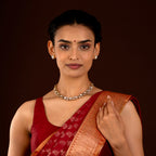 Geometric Polki Pattern Necklace in 92.5 Silver