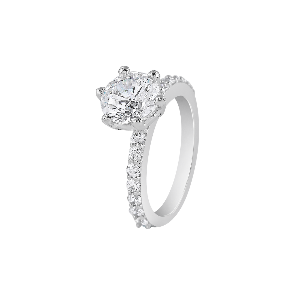 Silver Pave-Set Band Ring