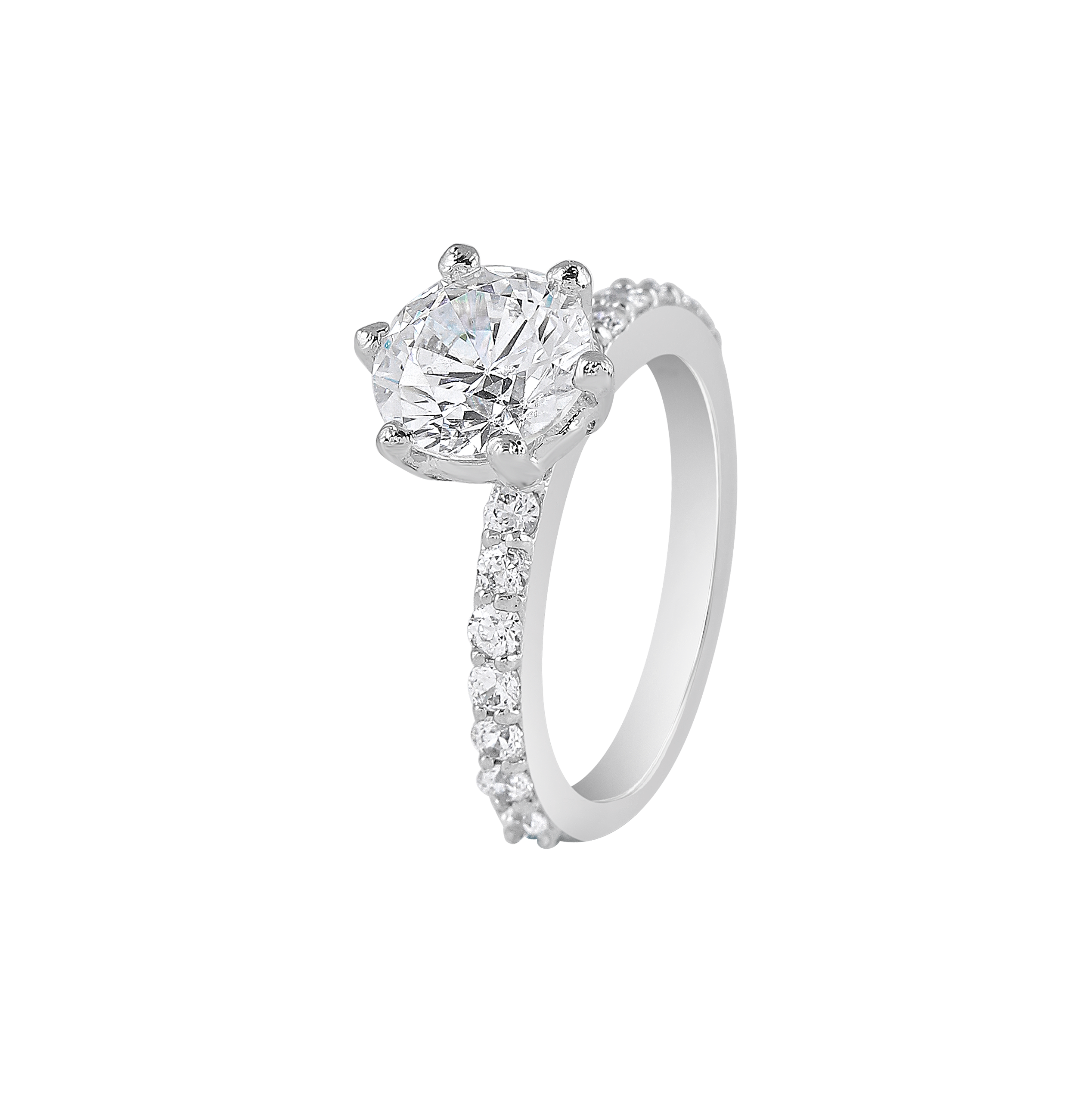 Silver Pave-Set Band Ring