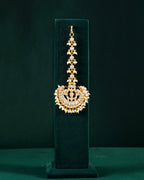 Regal Polki Pattern Silver Maang Tikka with CZ