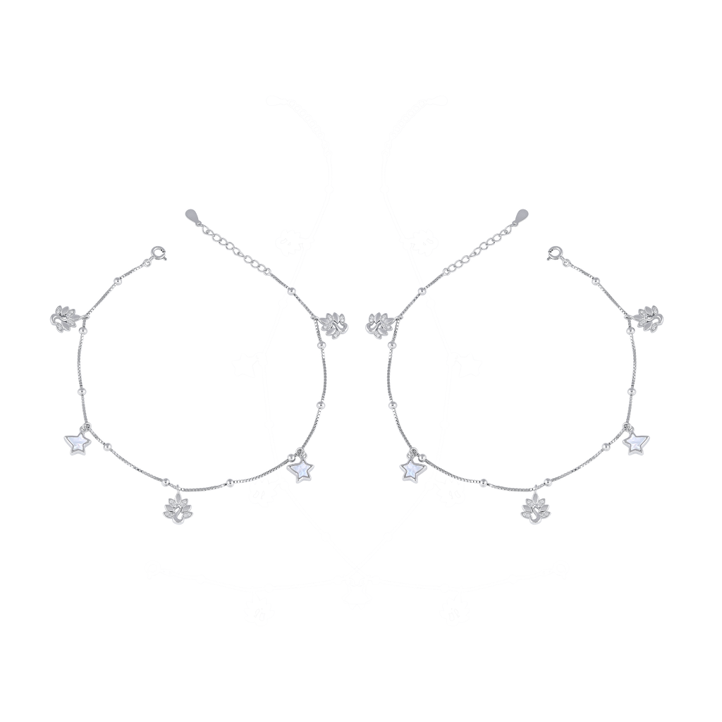 Celestial Bloom 92.5 Silver Charm Anklet