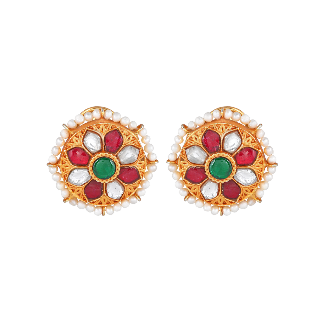 Victorian-Inspired Gold Plated Silver Studs