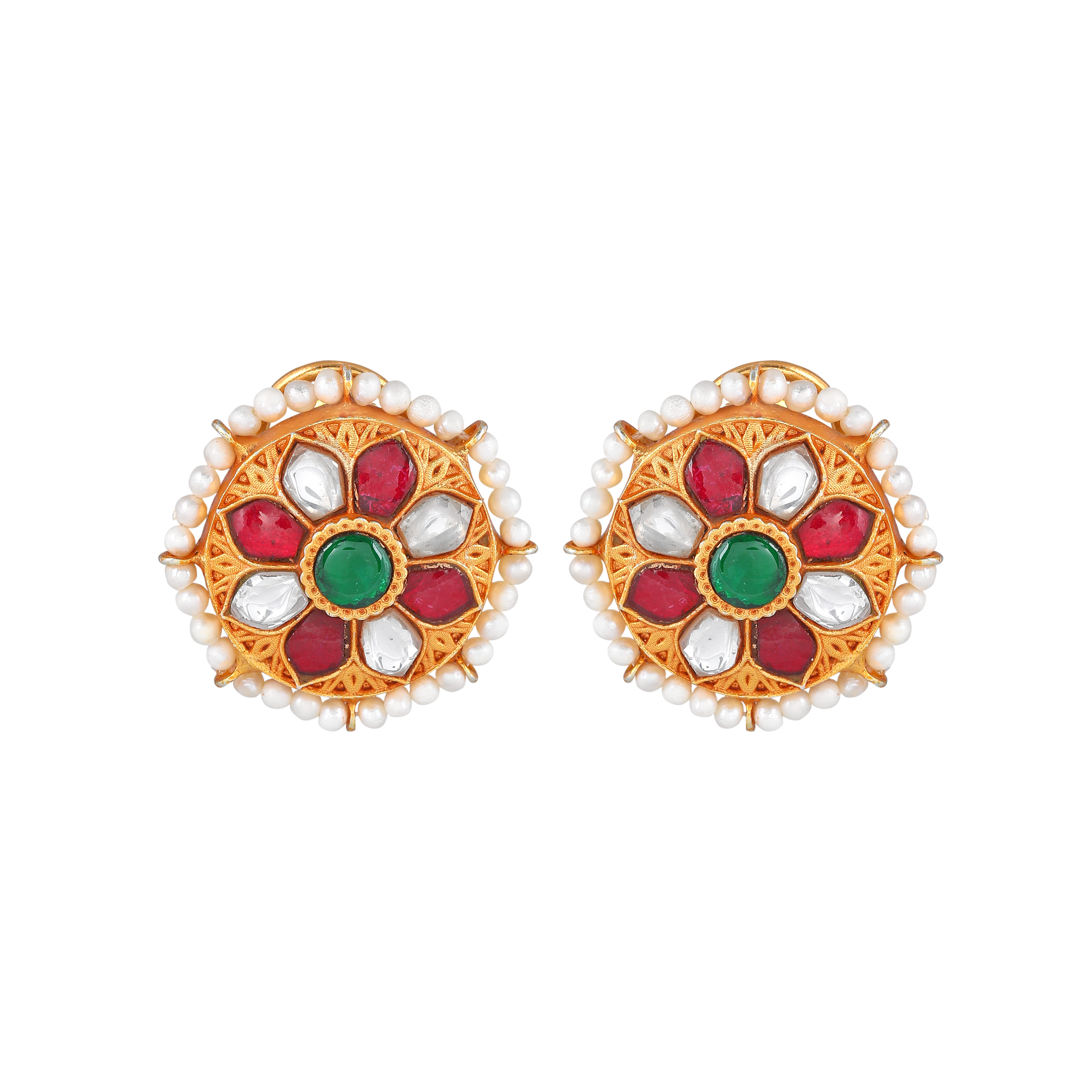 Victorian-Inspired Gold Plated Silver Studs