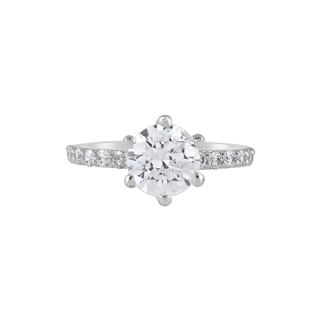 Silver Pave-Set Band Ring