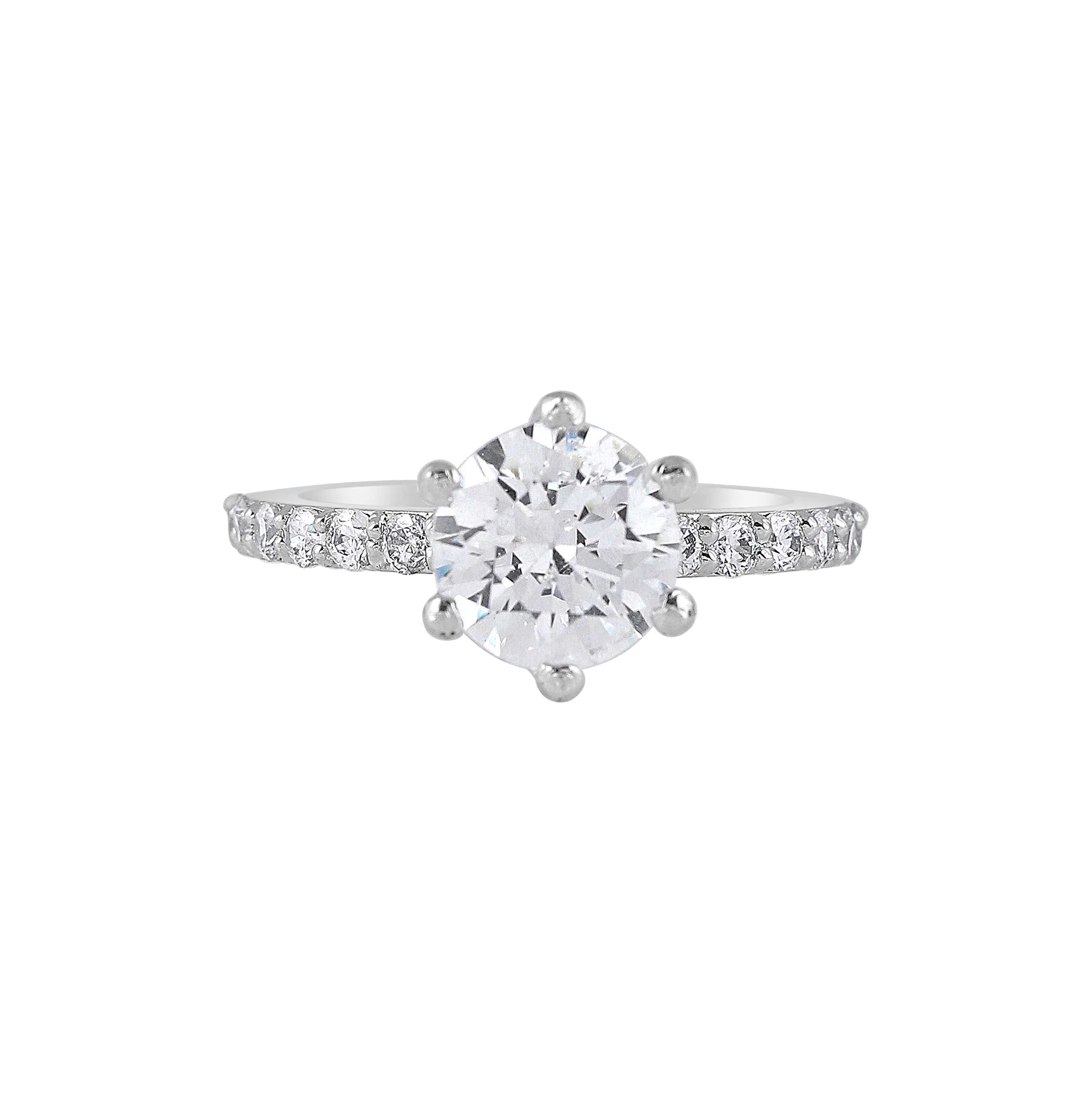Silver Pave-Set Band Ring