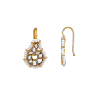 92.5 Silver Polki-Style Drop Earrings