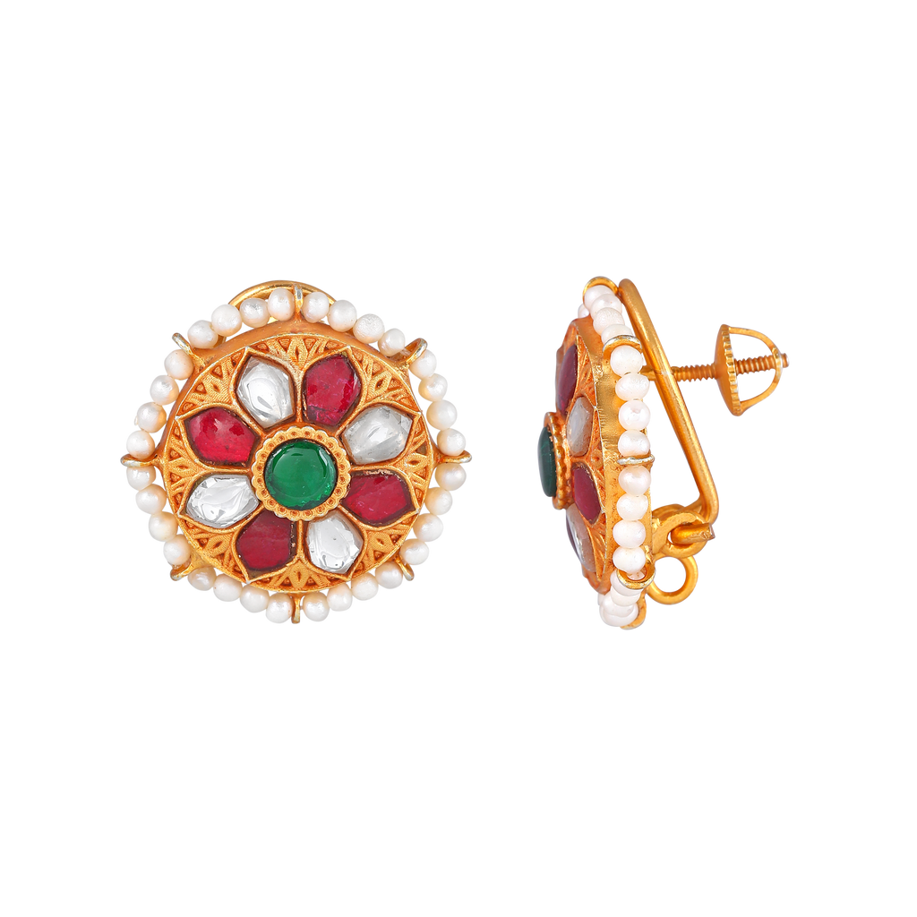 Victorian-Inspired Gold Plated Silver Studs