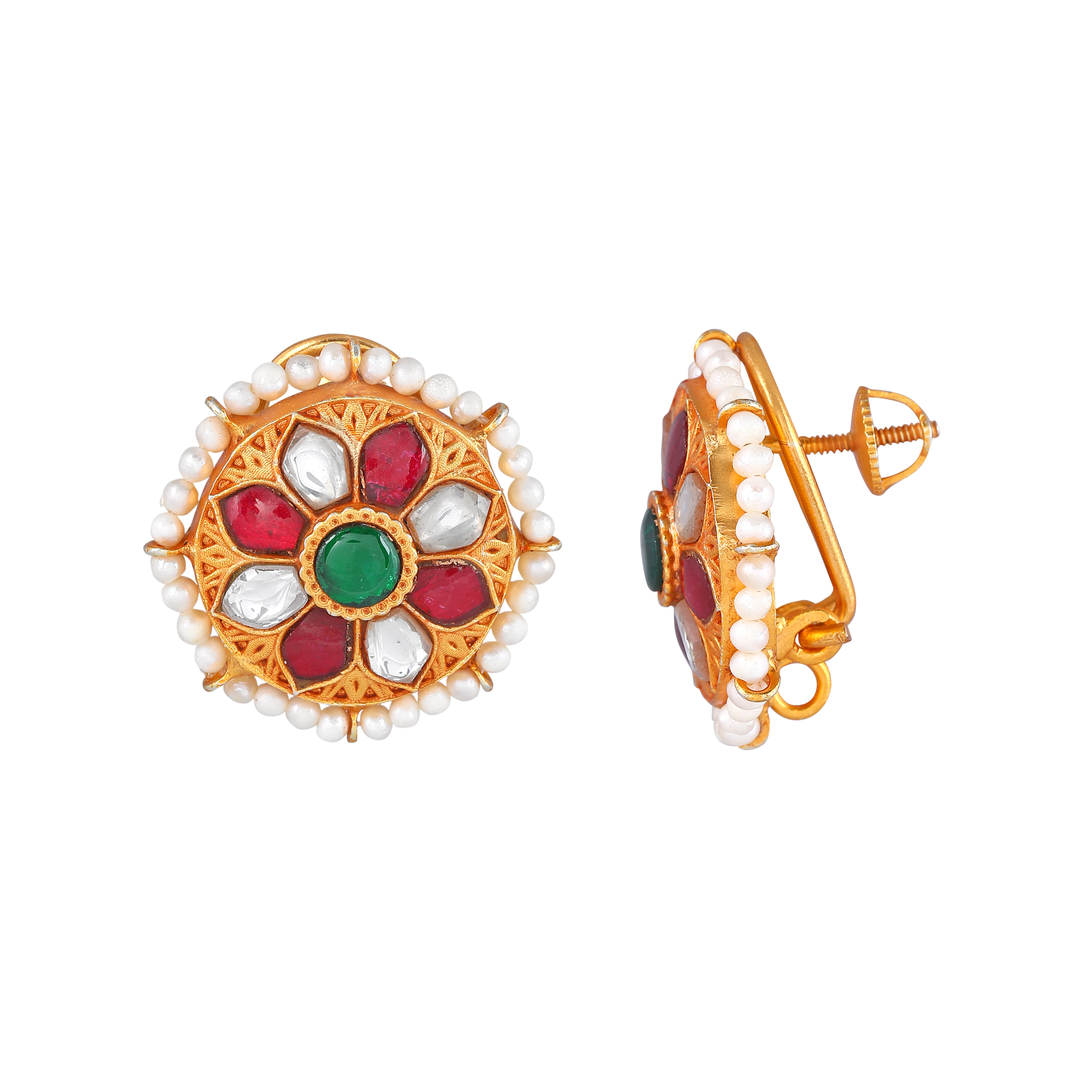 Victorian-Inspired Gold Plated Silver Studs