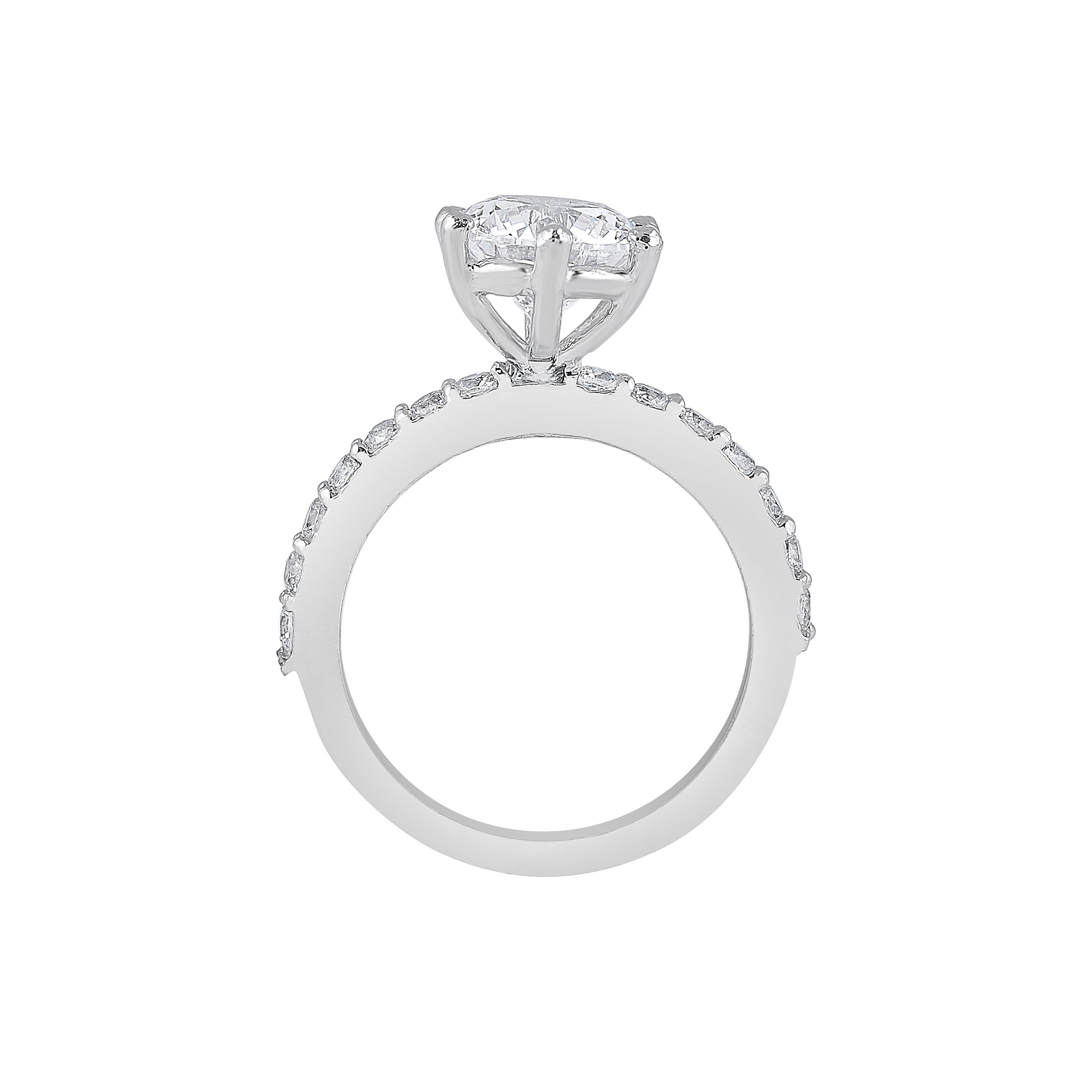 Silver Pave-Set Band Ring