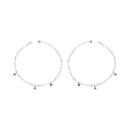 Minimalist Silver Evil Eye Charm Anklets
