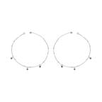 Minimalist Silver Evil Eye Charm Anklets