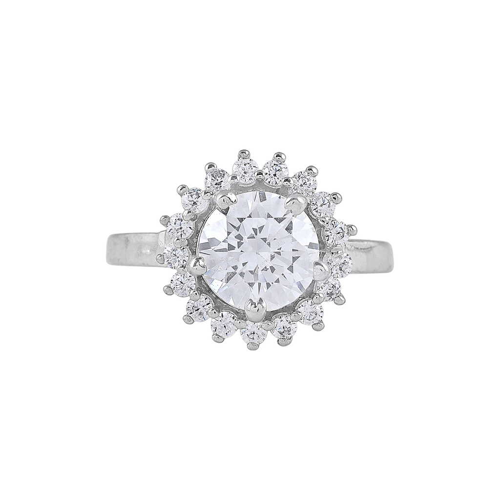 Radiant Halo Bloom 92.5 Silver Ring