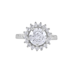 Radiant Halo Bloom 92.5 Silver Ring