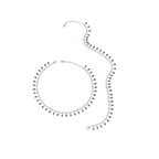 Bloom Blue Stone Silver Anklets