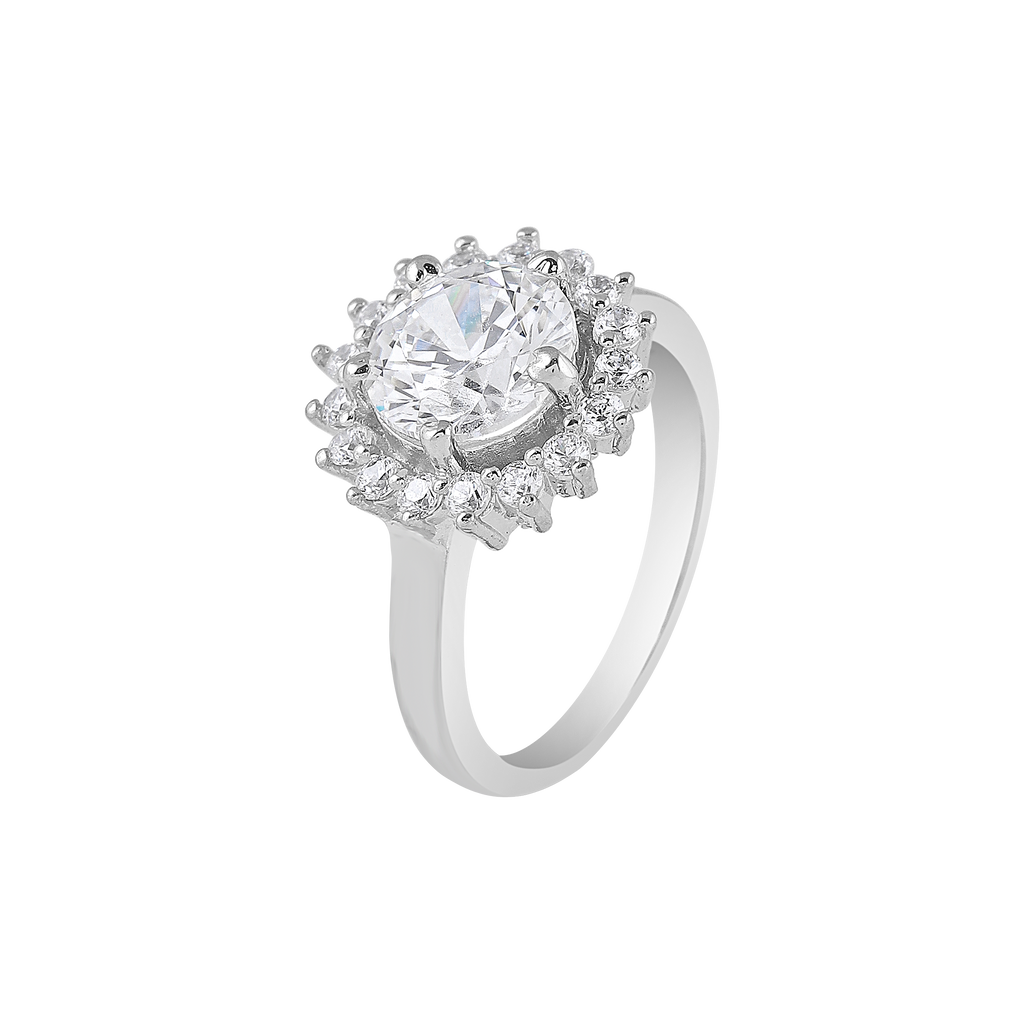 Radiant Halo Bloom 92.5 Silver Ring