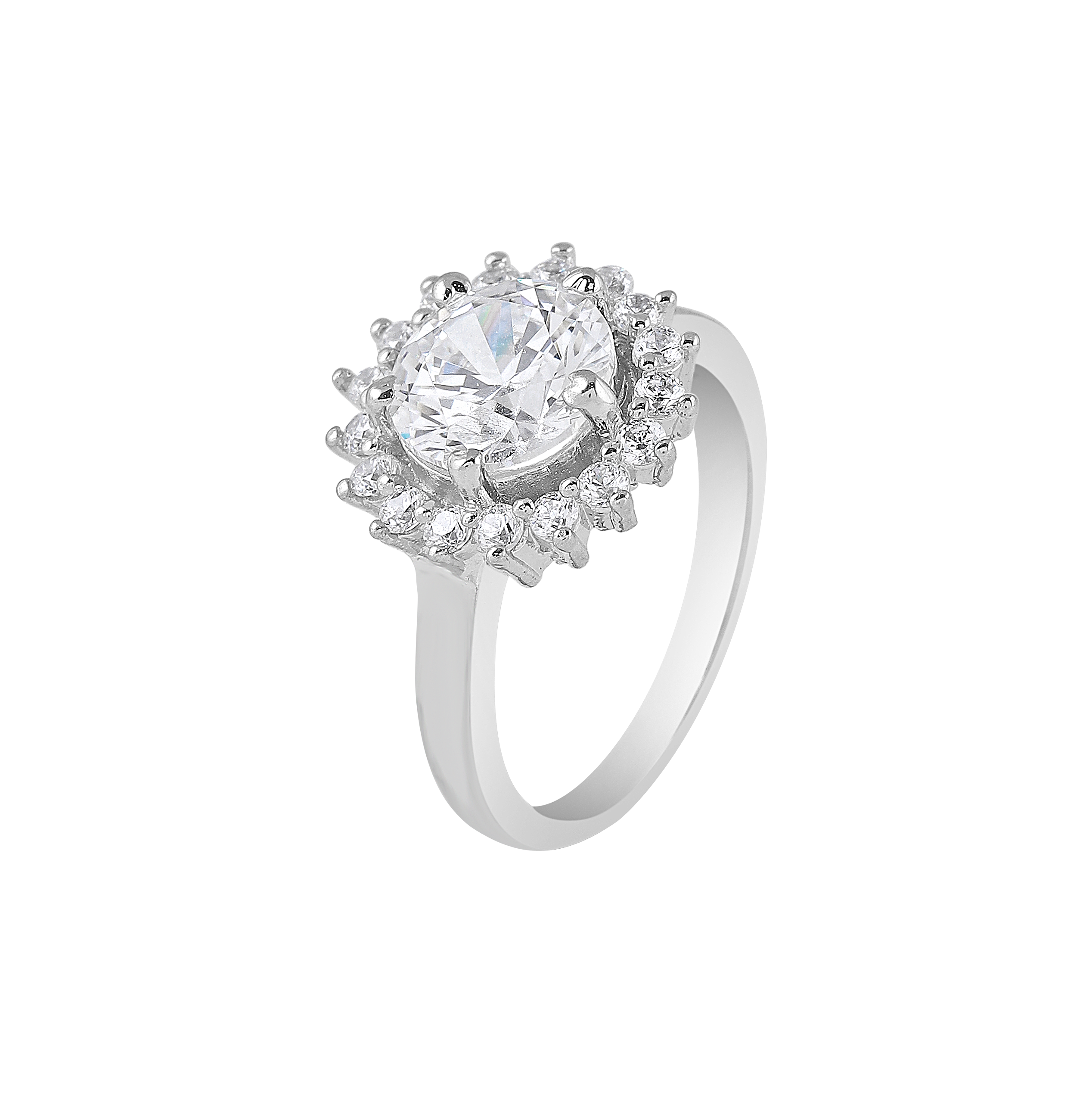 Radiant Halo Bloom 92.5 Silver Ring
