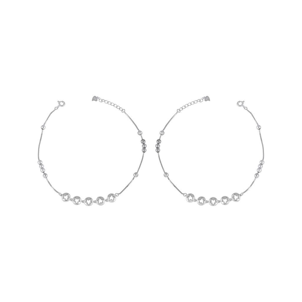 Star Motif 92.5 Sterling Silver Artisan Anklet