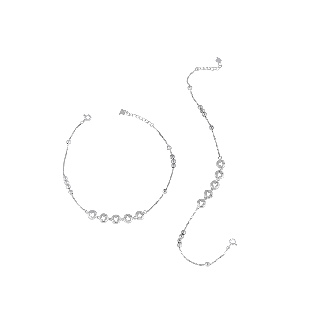 Star Motif 92.5 Sterling Silver Artisan Anklet