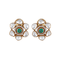 Silver Floral Studs with Gold Polish